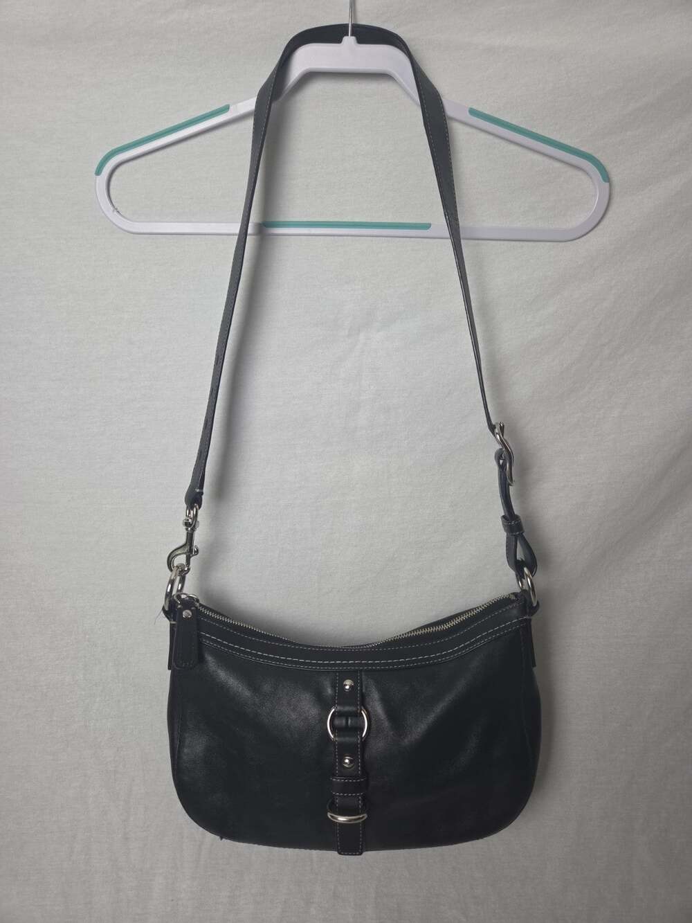 COACH F14019 Black Leather Shoulder Crossbody Bag Body Bag Vintage Y2K Authentic